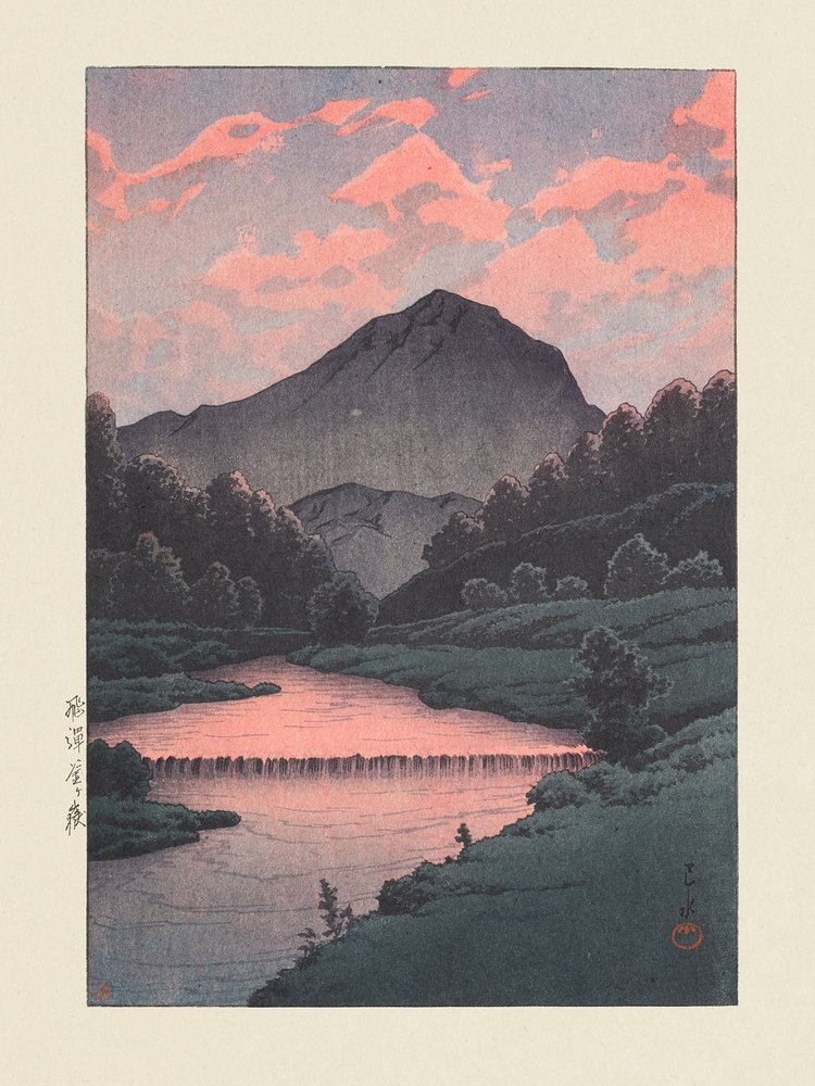 Hida Kamagadake (Góra Kamaga, Hida) (1933) autorstwa Kawase Hasui
