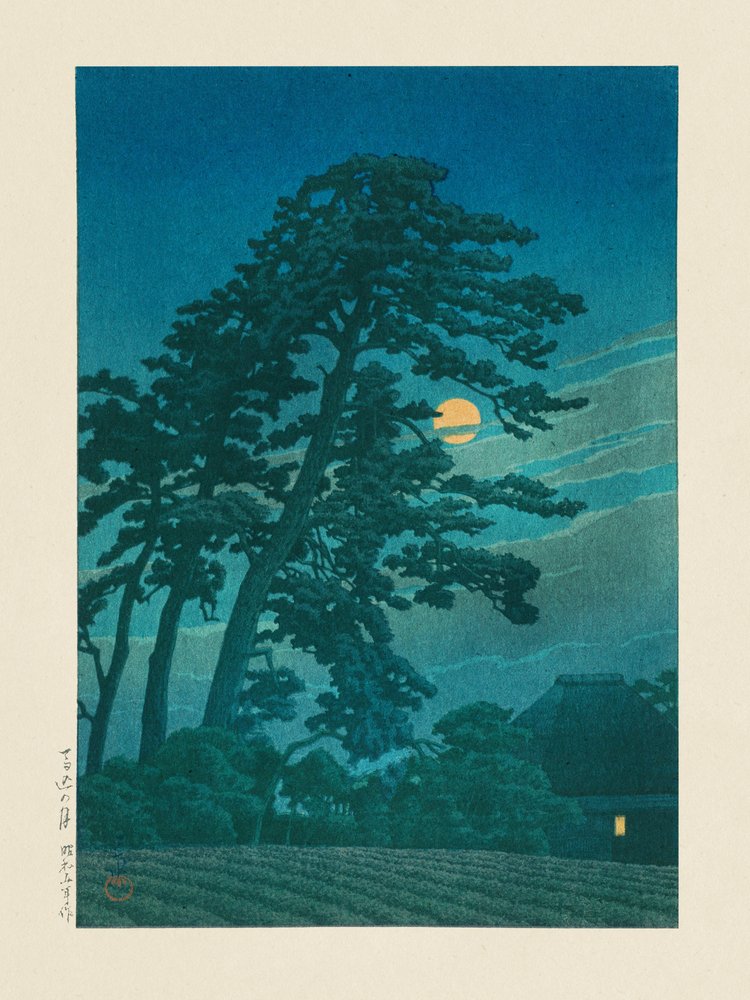 Księżyc w Magome autorstwa Kawase Hasui