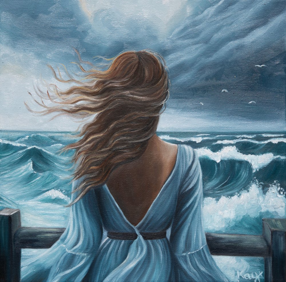 Kobieta, Ocean, Burza autorstwa Kay Shanley
