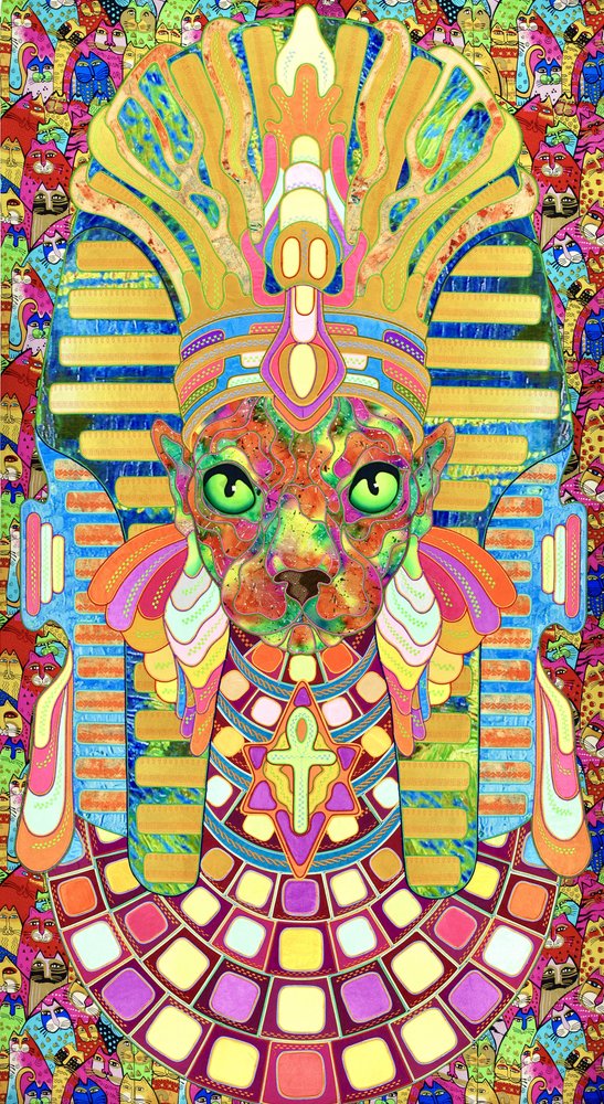 Psychedeliczny kot-faraon autorstwa Kostyantin Malginov