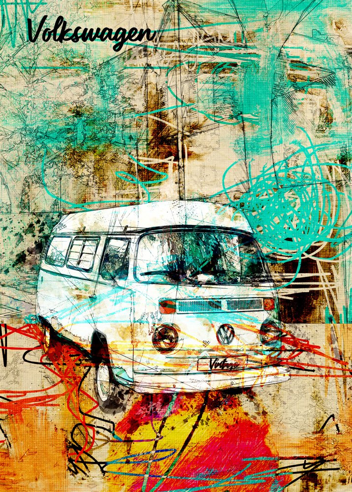 Retro Van – streszczenie autorstwa Lembayung senja studio [Vintage Poster]