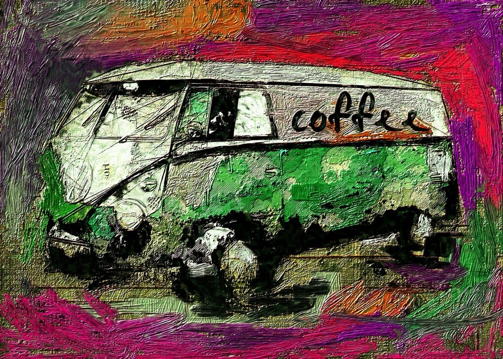 Vintage Coffee Van autorstwa Lembayung senja studio [Vintage Poster]
