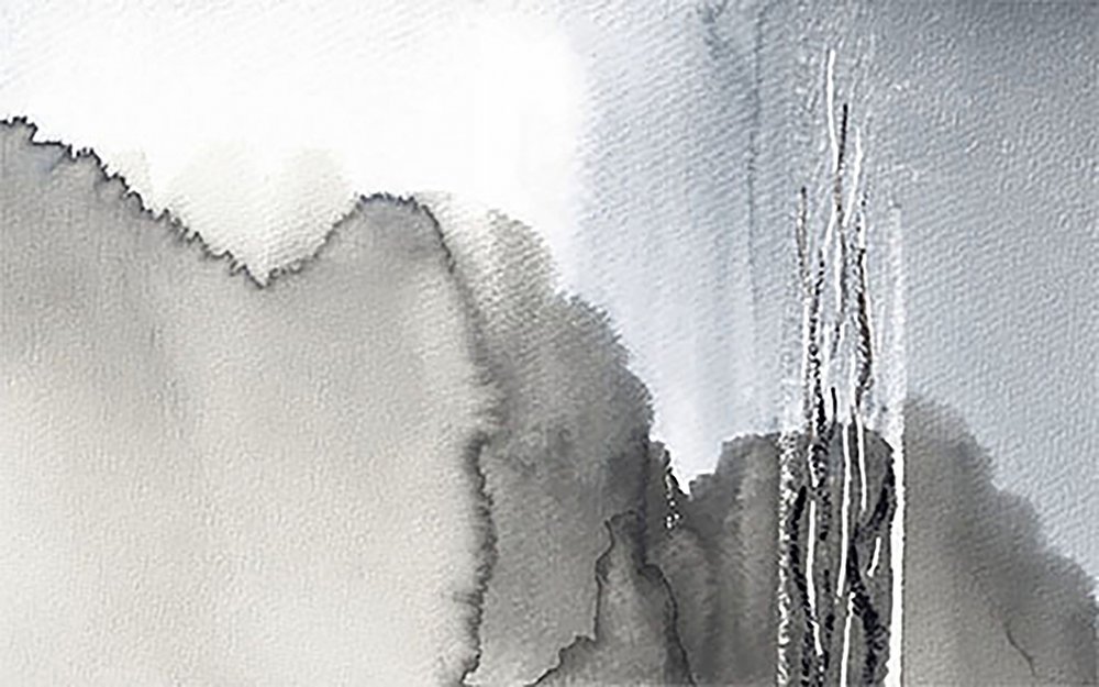Mglisty, monochromatyczny las autorstwa Lori Ann Folz