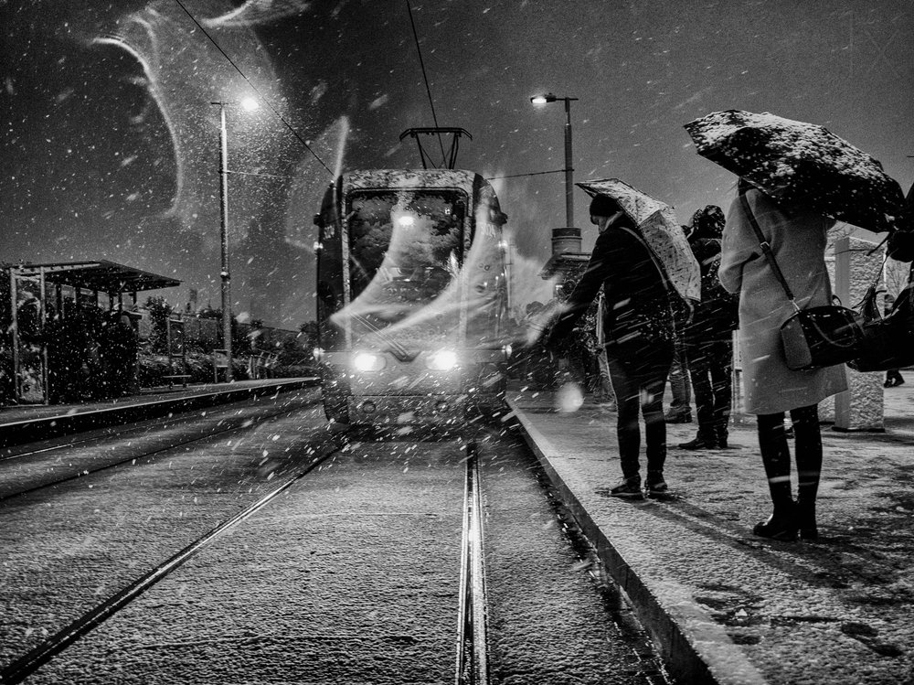 Tramwaj w śniegu autorstwa Maciej Przeklasa