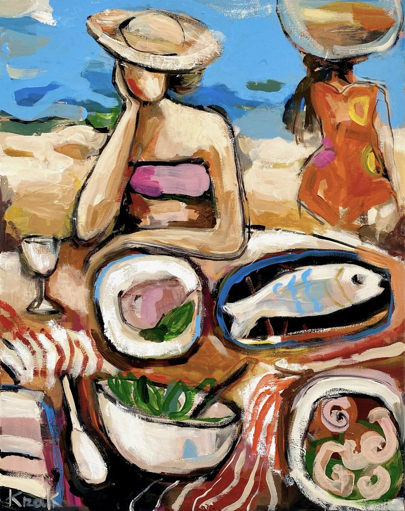 Kolorowy lunch na plaży autorstwa Magdalena  Krzak