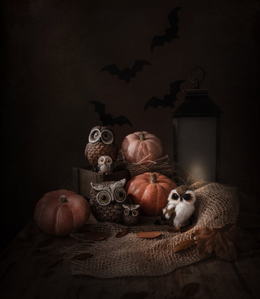 Sowy i dynie na Halloween autorstwa Margareth Perfoncio