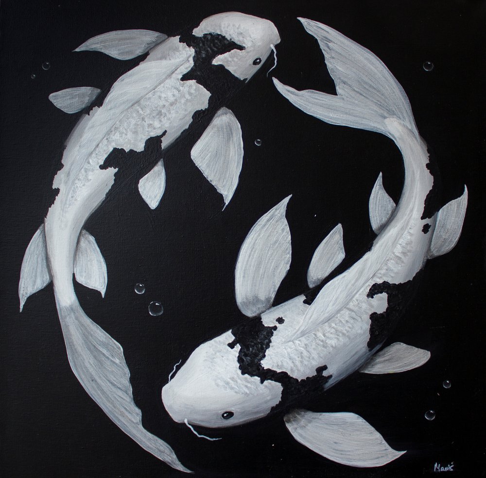 Ryba Koi Yin Yang autorstwa Marloes Aerts