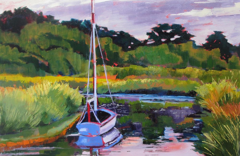 Łódź żaglowa „Tranquil Marsh” autorstwa Maxine Shore