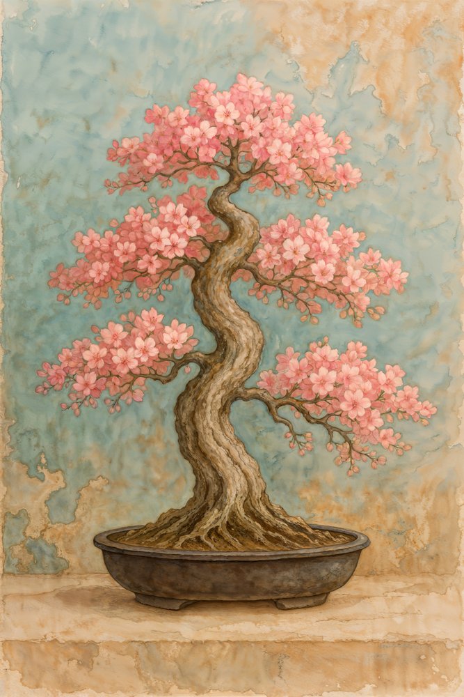 Bonsai z kwiatami wiśni autorstwa Natalie Bruns