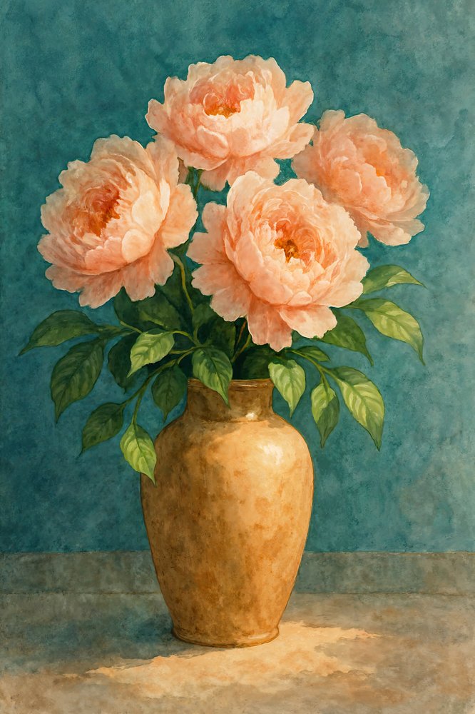 Elegancki bukiet piwonii autorstwa Natalie Bruns