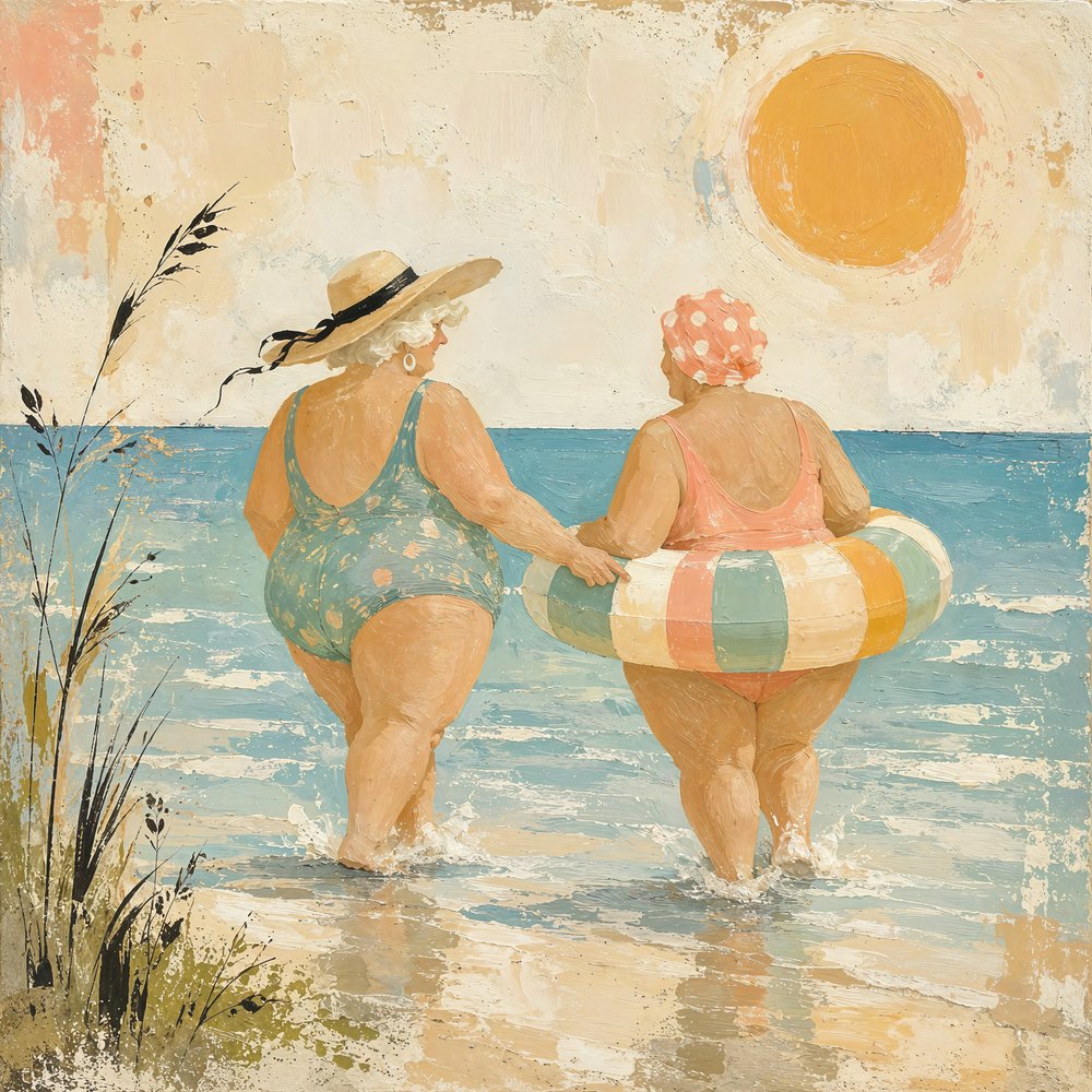 Radosny spacer po plaży autorstwa Natalie Bruns