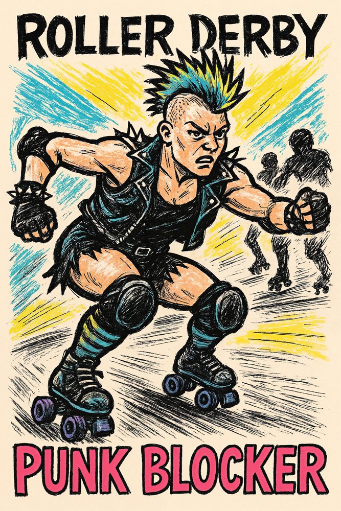 Roller Derby Punk Blocker autorstwa Natalie Bruns