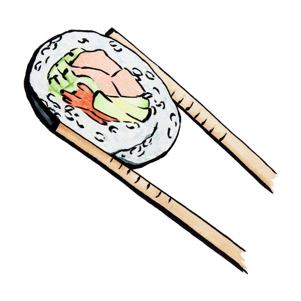 Roladka sushi z pałeczkami autorstwa Natalie Bruns