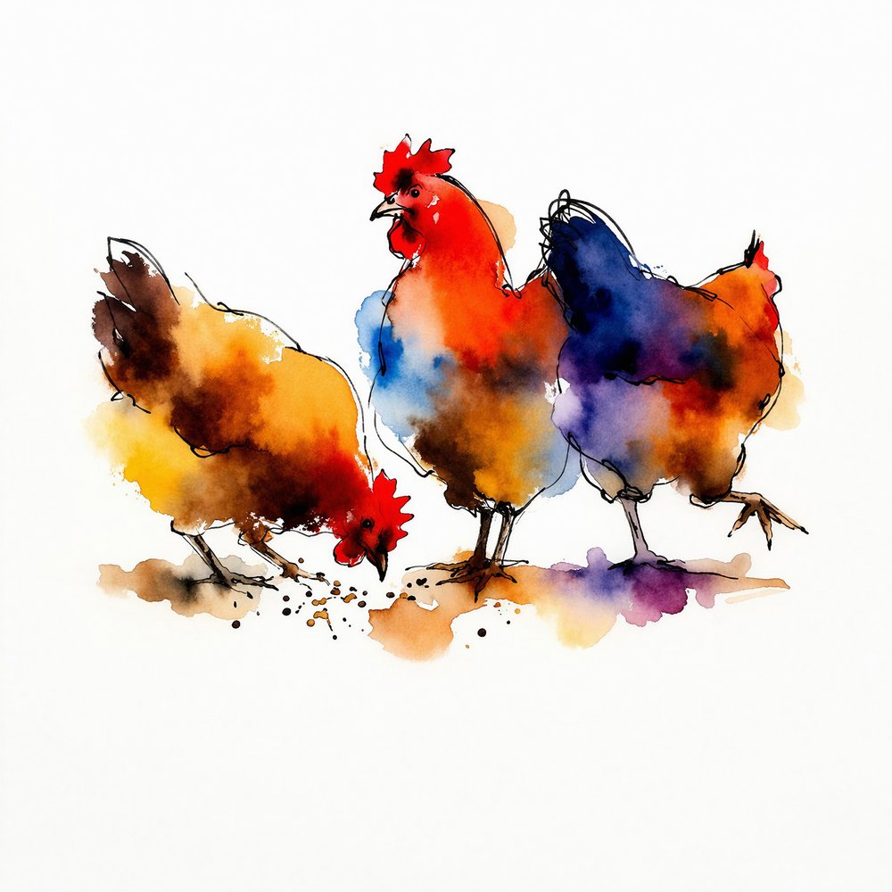 Kurczaki z farmy „Vibrant Farm” autorstwa Natalie Bruns