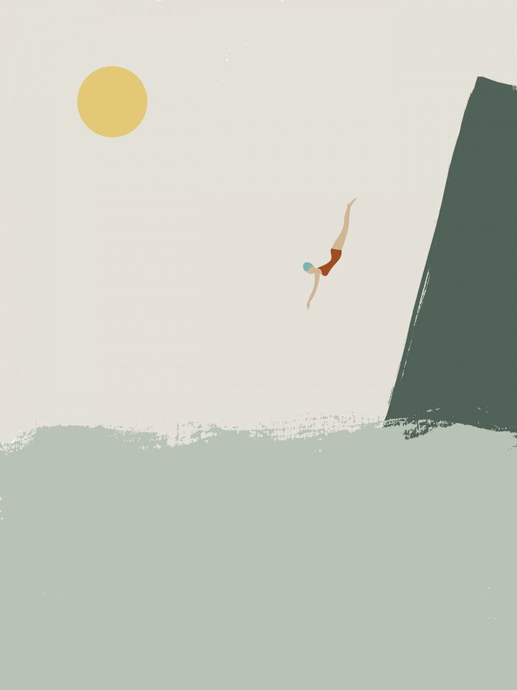 Nurkowanie z klifów nad oceanem autorstwa Nikita Jariwala