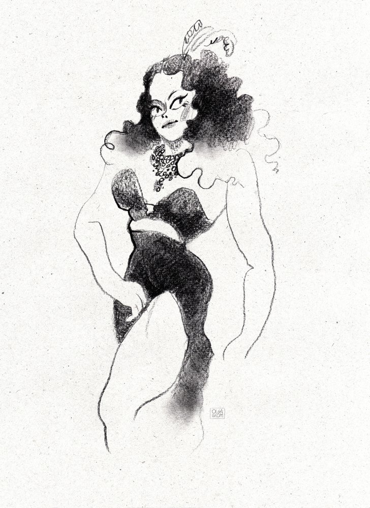 Diva w stylu retro burleski autorstwa Olga Skomorokhova