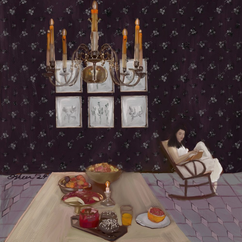 Śniadanie i książka autorstwa Osheensgallery