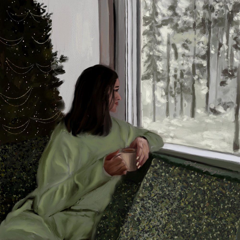 Przytulne zimowe okno autorstwa Osheensgallery