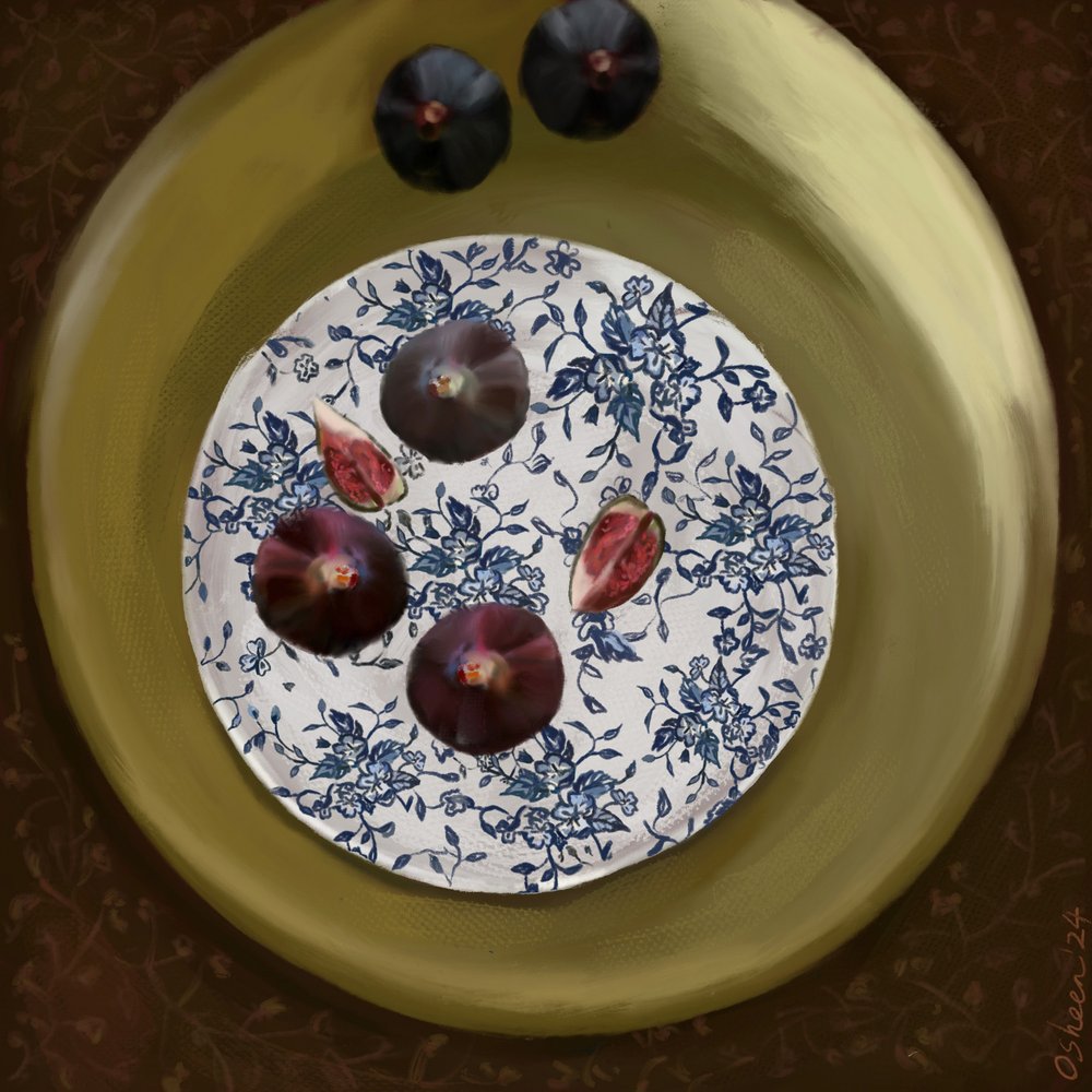 Martwa natura ze świeżymi figami autorstwa Osheensgallery