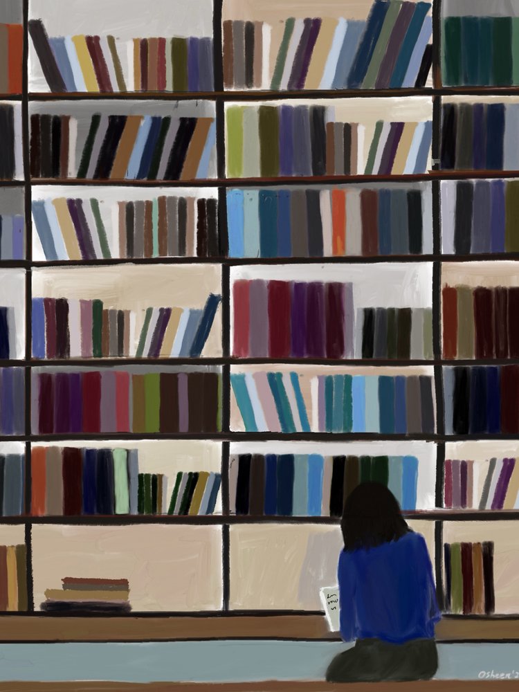 Ciche czytanie w bibliotece autorstwa Osheensgallery