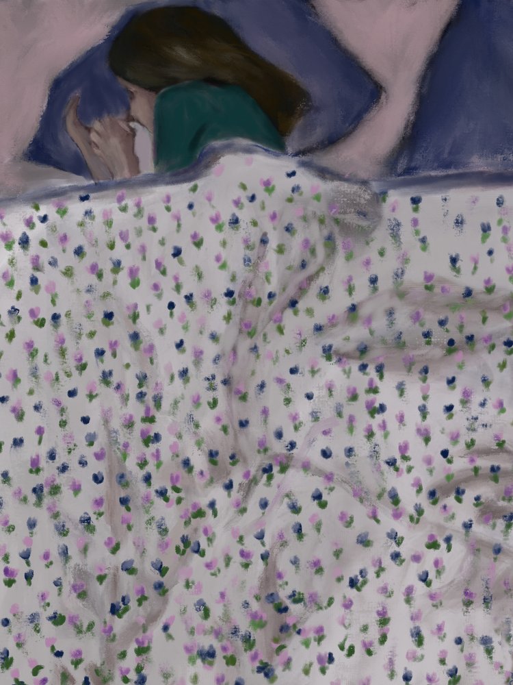 Kobieta w kwietnym łożu autorstwa Osheensgallery