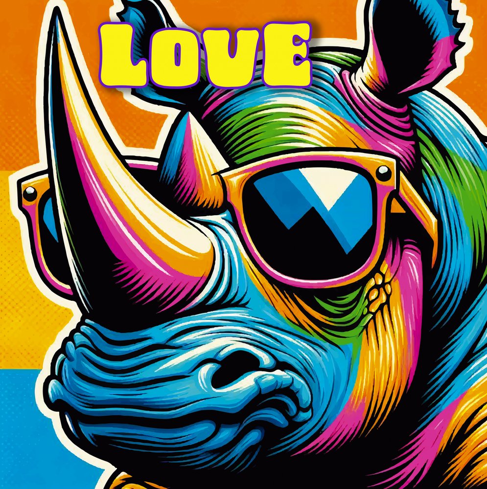 Fajne okulary przeciwsłoneczne „Rhino Love” autorstwa Osvaldo Russo