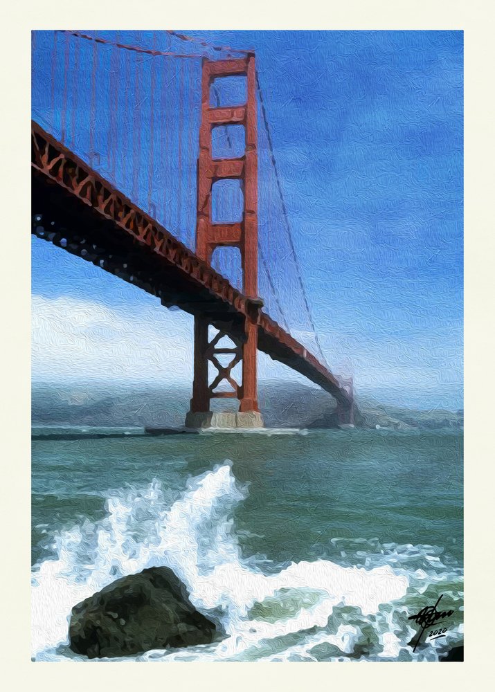 Fale rozbijające się o Golden Gate autorstwa Osvaldo Russo
