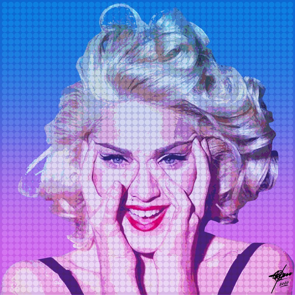 Radosny portret w stylu pop autorstwa Osvaldo Russo