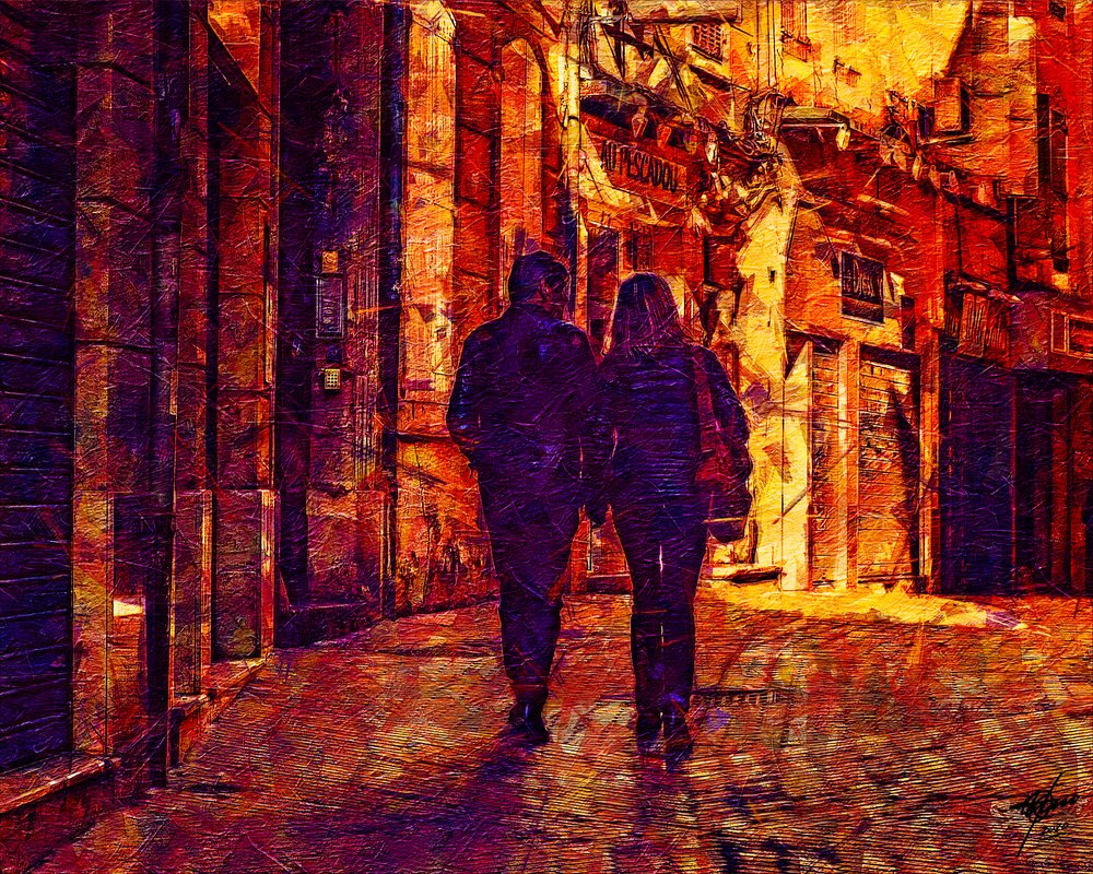 Romantyczny wieczorny spacer po mieście autorstwa Osvaldo Russo