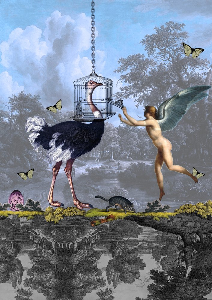 Surrealistyczny sen o strusi aniele autorstwa Pascal Bouchet-Spiegel