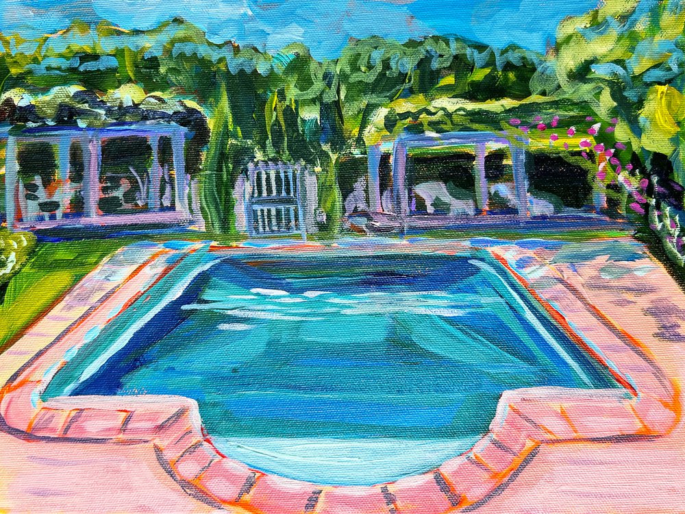 Basen Sunny Garden autorstwa Pauline Wegman | Key and Sea Creative