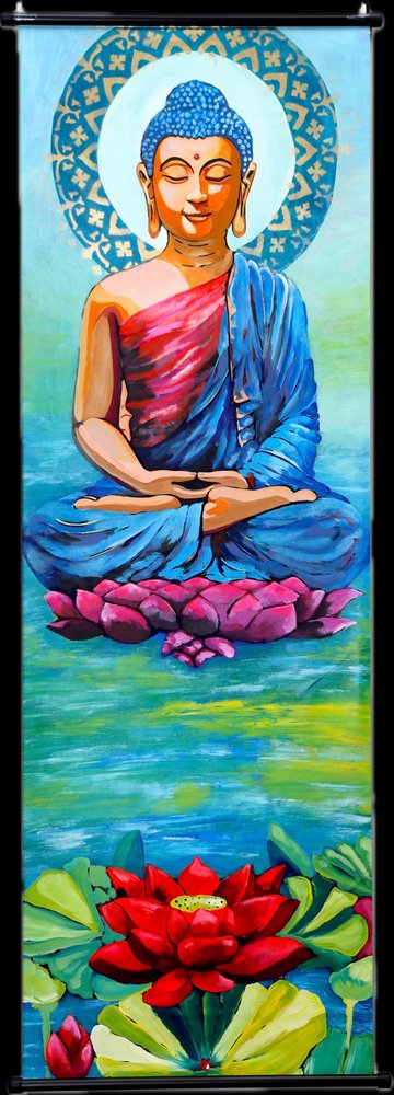 Spokojny Budda w kwiecie lotosu autorstwa Poonam Choudhary