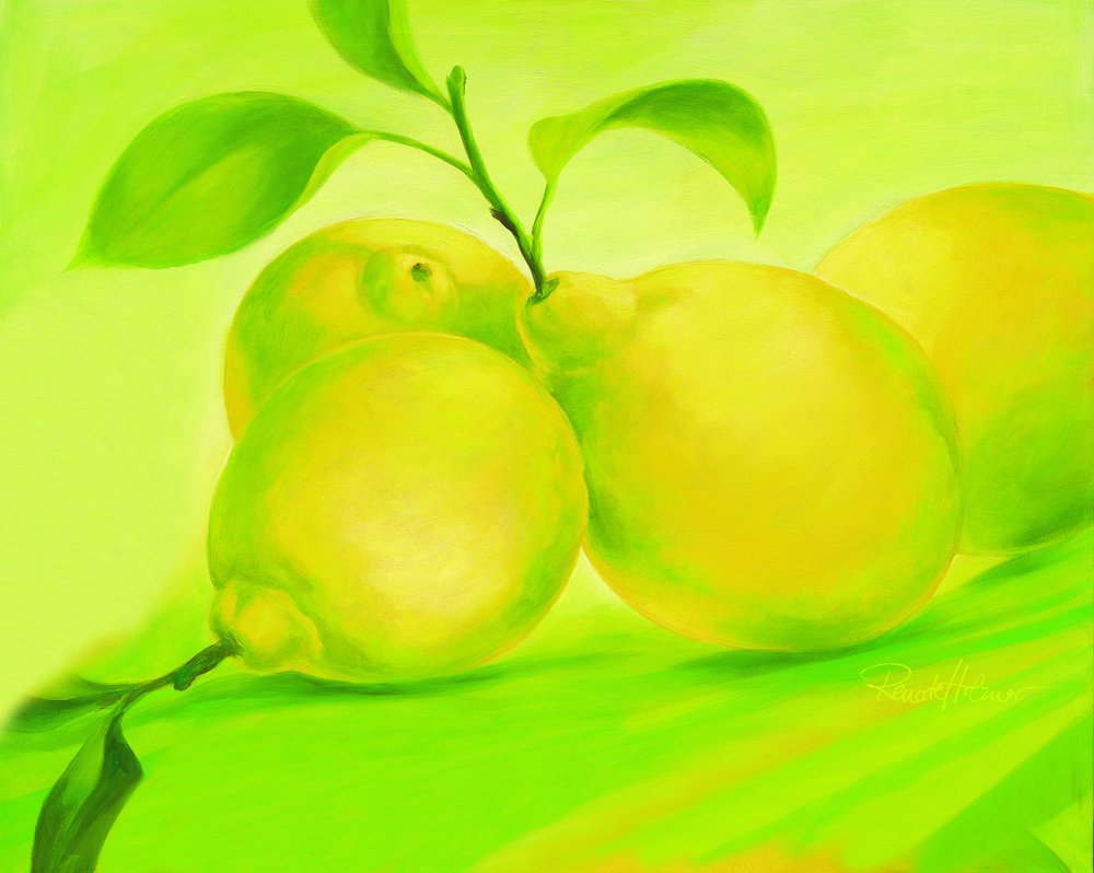 Lemony w intensywnym zielonym kolorze autorstwa Renate Holzner