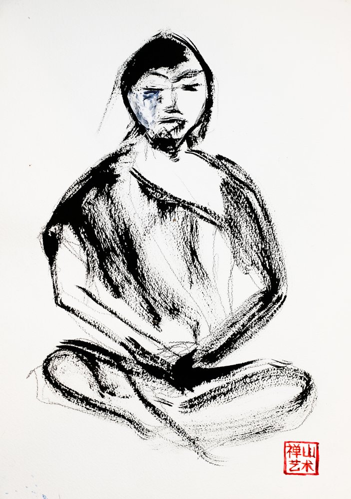 Medytujący mnich zen autorstwa RodMacIver