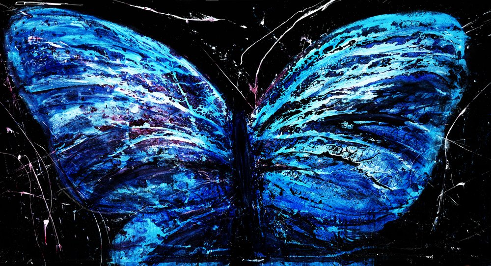 Żywy niebieski motyl autorstwa RodMacIver