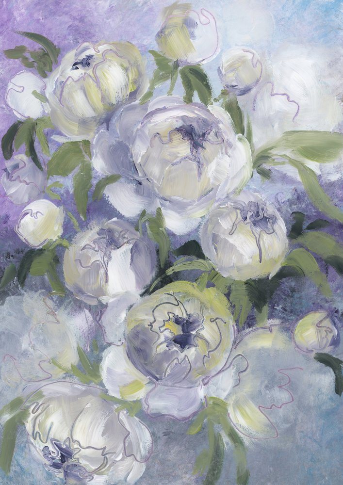 Delikatne kwiaty piwonii autorstwa Rosana Laiz Blursbyai