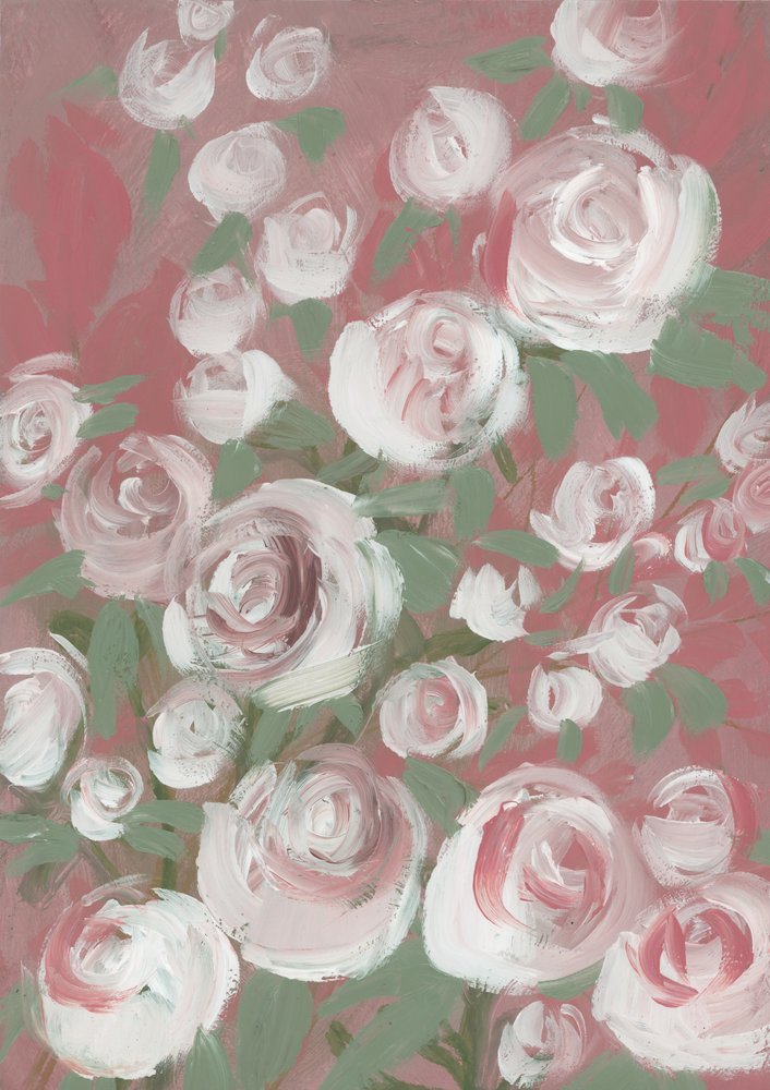 Delikatne różowe róże autorstwa Rosana Laiz Blursbyai