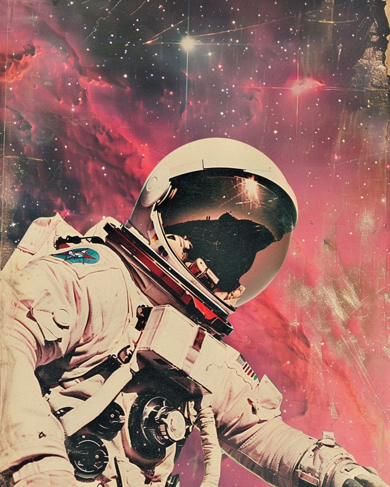 Astronauta Czerwona Mgławica autorstwa Samantha Hearn