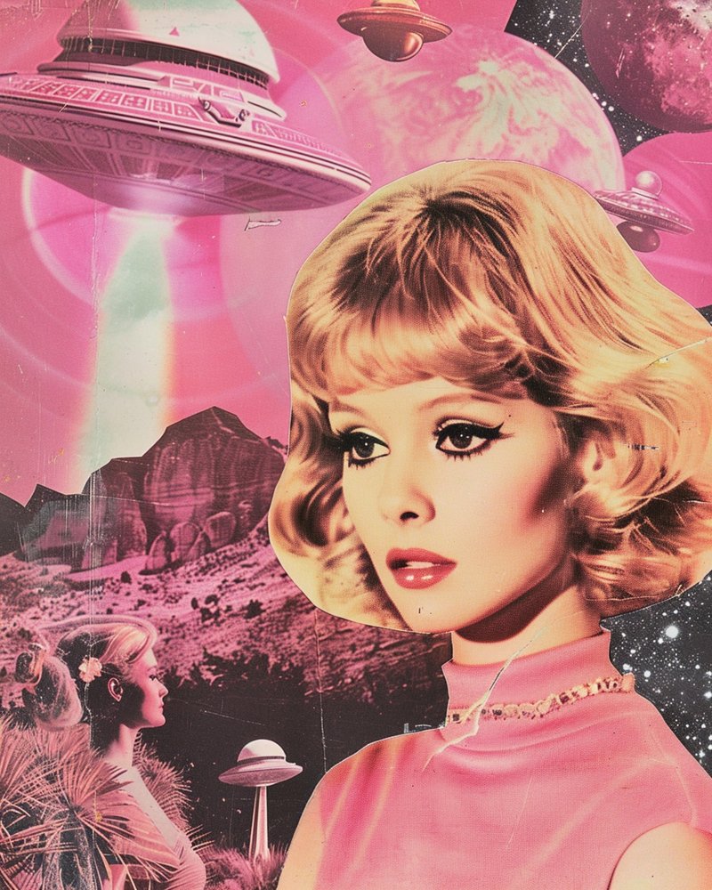 Blond retro kosmiczna fantazja autorstwa Samantha Hearn