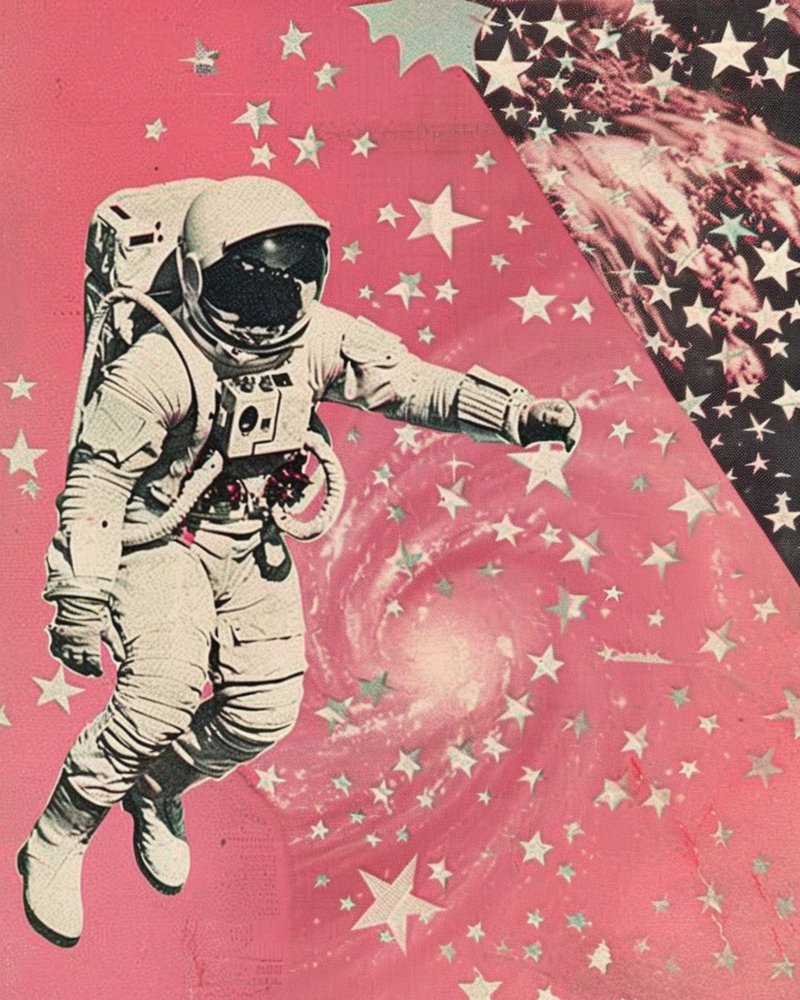 Różowy astronauta z Galaktyki autorstwa Samantha Hearn