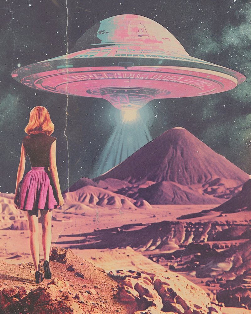 Różowy świat obcych z UFO autorstwa Samantha Hearn