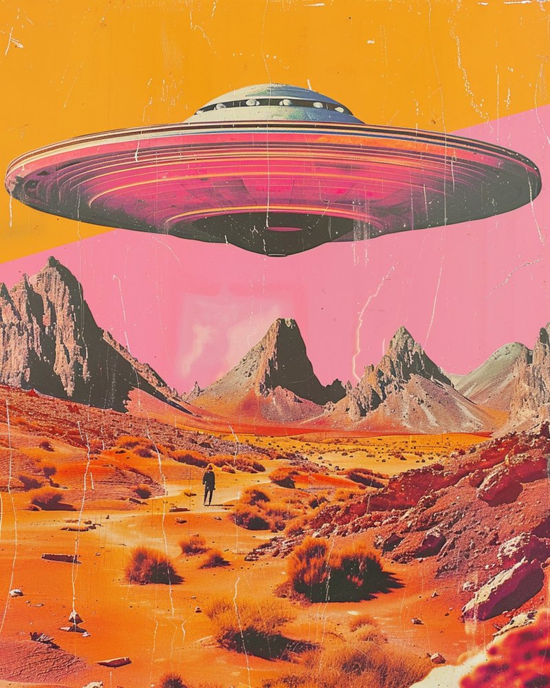 UFO z Retro Desert autorstwa Samantha Hearn