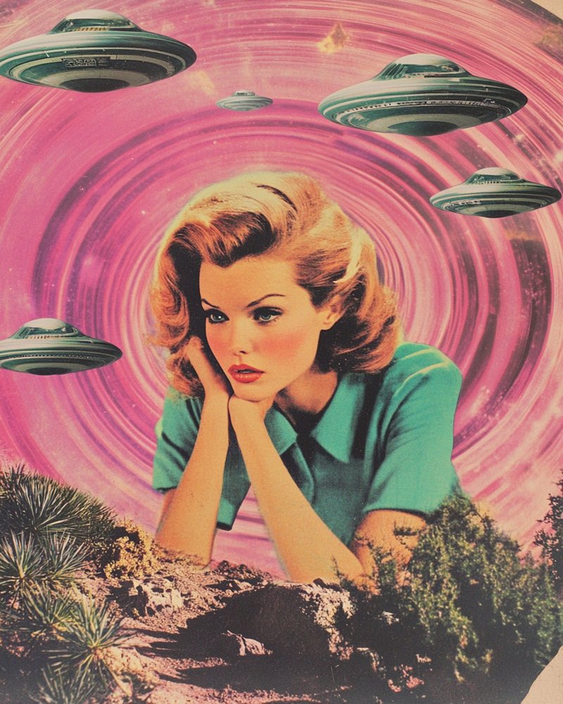 Kobieta w stylu retro science fiction autorstwa Samantha Hearn