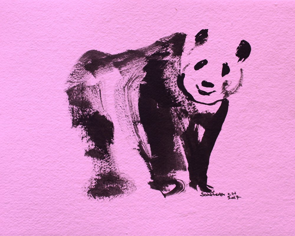 Urocza różowa panda autorstwa Santhosh ch