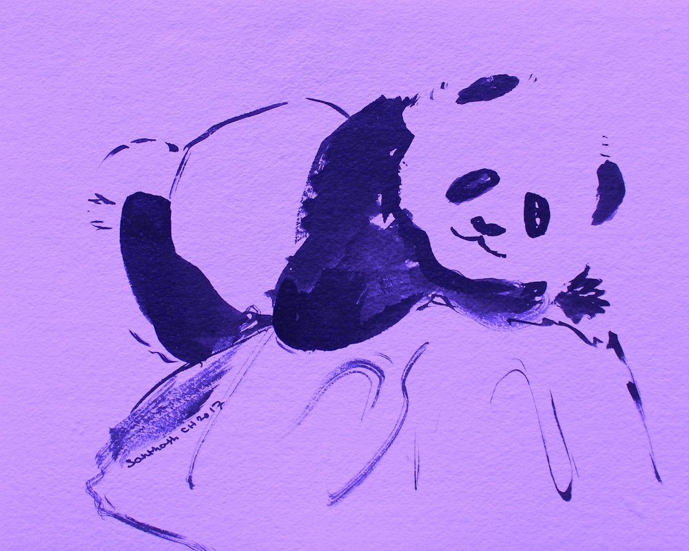 Urocza fioletowa panda autorstwa Santhosh ch
