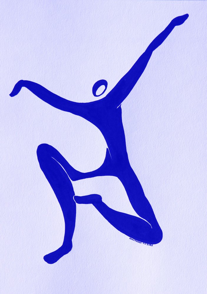Dynamiczna niebieska tancerka autorstwa Santhosh ch