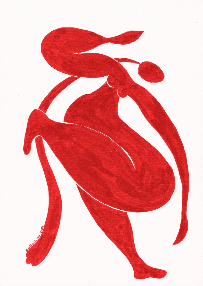 Dynamiczna czerwona figura autorstwa Santhosh ch