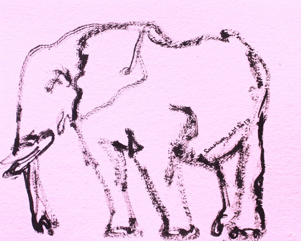 Szkic różowego słonia autorstwa Santhosh ch