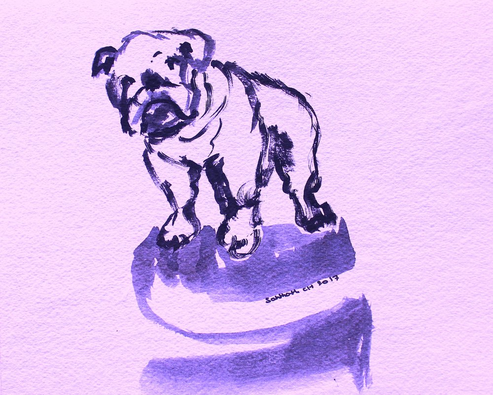 Szkic fioletowego buldoga autorstwa Santhosh ch