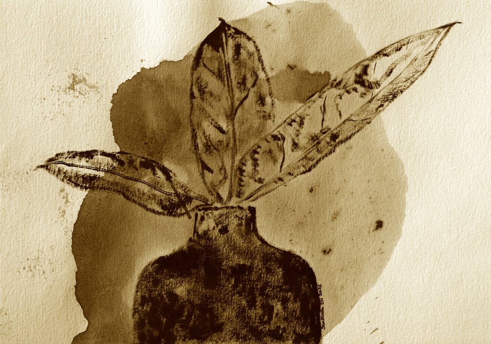 Botaniczna martwa natura w sepii autorstwa Santhosh ch